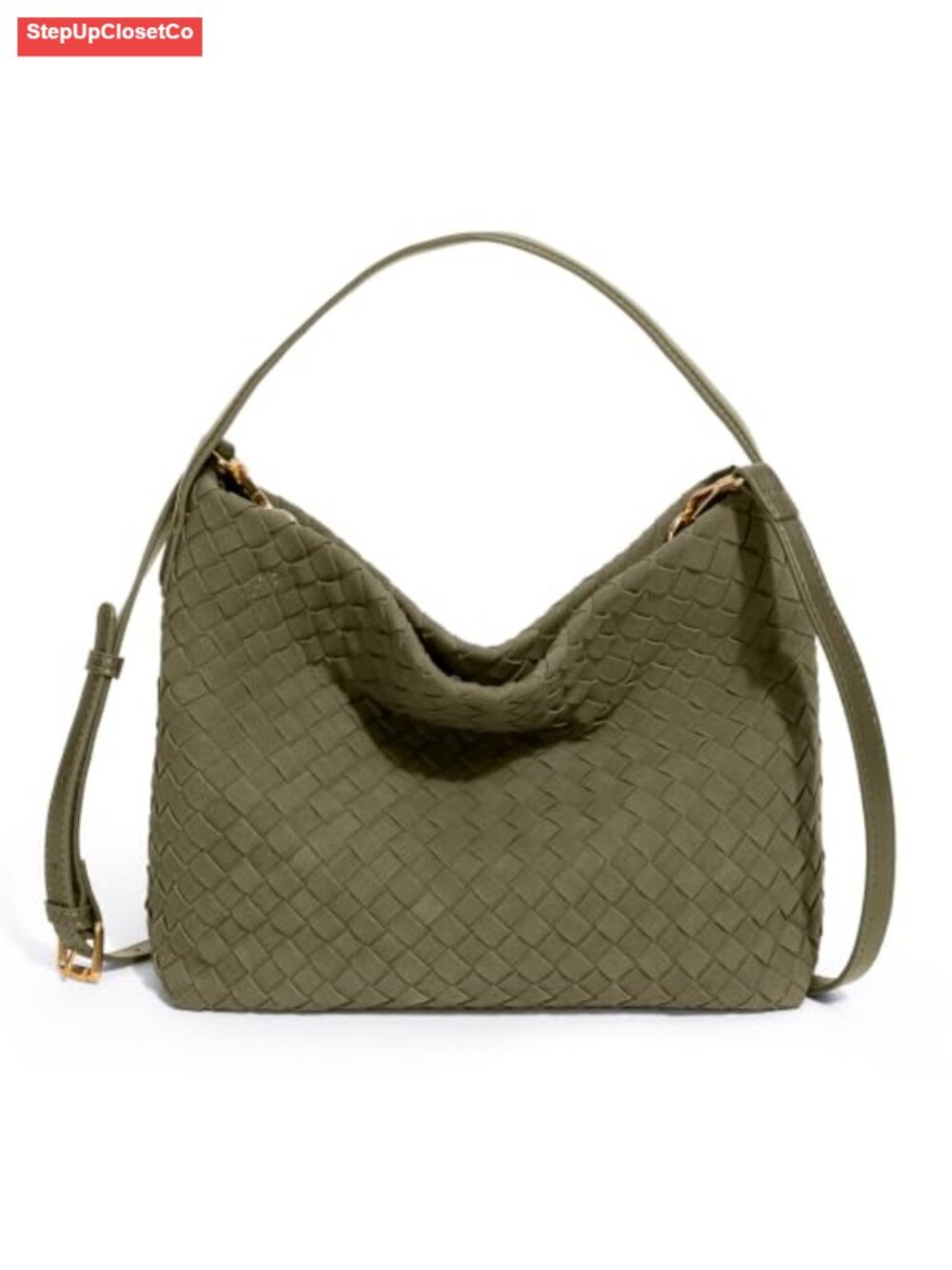 Woven Tote Handbag Leather Top Handle Hobo Shoulder Bag PU Leather